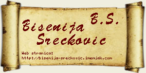 Bisenija Srećković vizit kartica